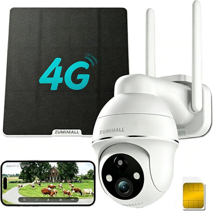 ZUMIMALL Cámaras de seguridad celulares 4G LTE inalámbricas para ex...