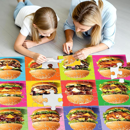 Rompecabezas de piso jumbo para niños, rompecabezas de hamburguesa...