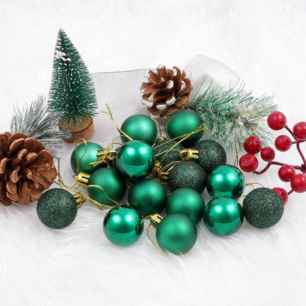Adornos de bola de Navidad de 30 quilates, decoración de árbol de N...