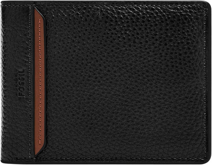 Fossil Huntington - Cartera de piel para hombre, con tapa y tapa pa...