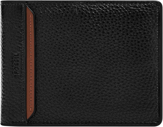Fossil Huntington - Cartera de piel para hombre, con tapa y tapa pa...