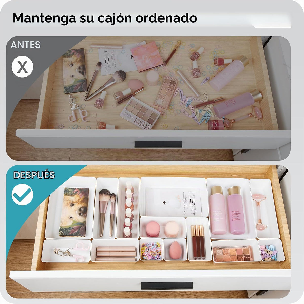 Vtopmart - Juego de 25 organizadores de cajones de plástico, 4 tama...