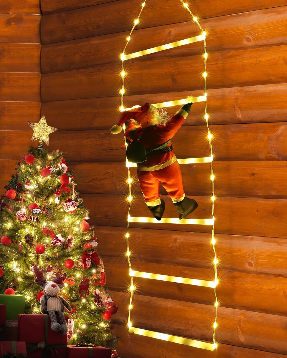 Toodour Luz LED de Navidad, luces decorativas de escalera de Navida...