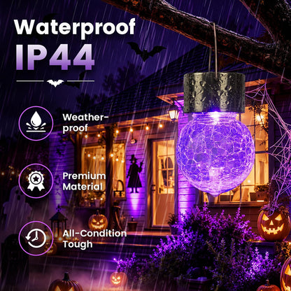GIGALUMI Luces solares de Halloween Linternas solares colgantes al...