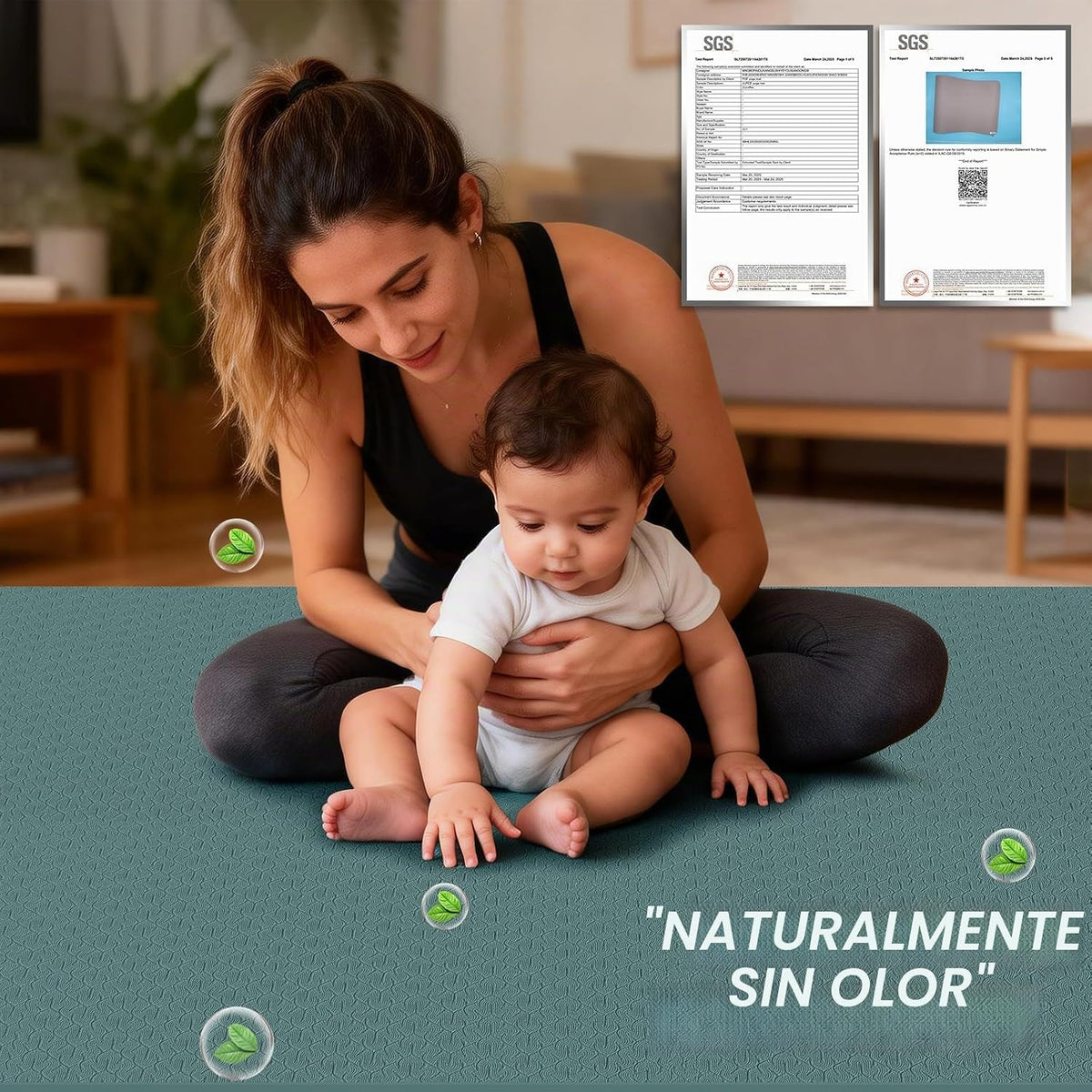 Esterilla grande de yoga de 8 mm (6' x 4') - Extra larga y...