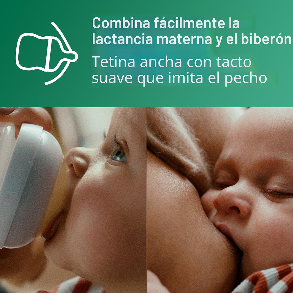 Philips Avent Biberones de vidrio natural, flujo medio, 8 onzas, si...