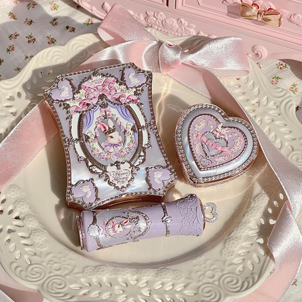 Flower Knows Bunny Garden - Paleta de maquillaje de 6 colores, gris...