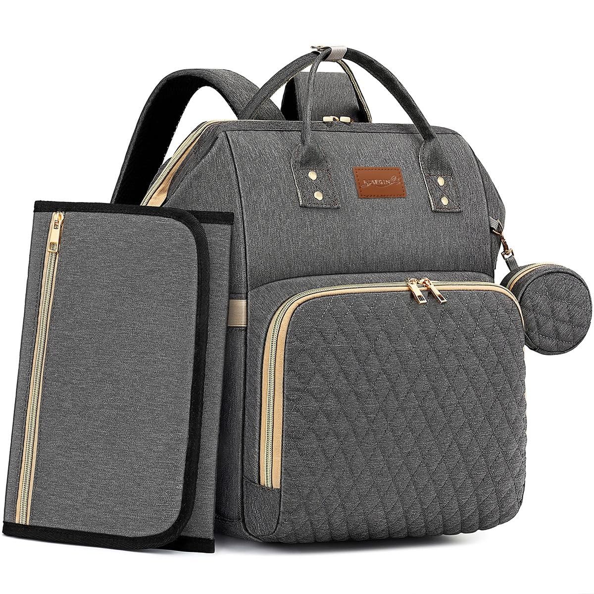 ROSEGIN Mochila para pañales para bebé con cambiador, funda para ch...