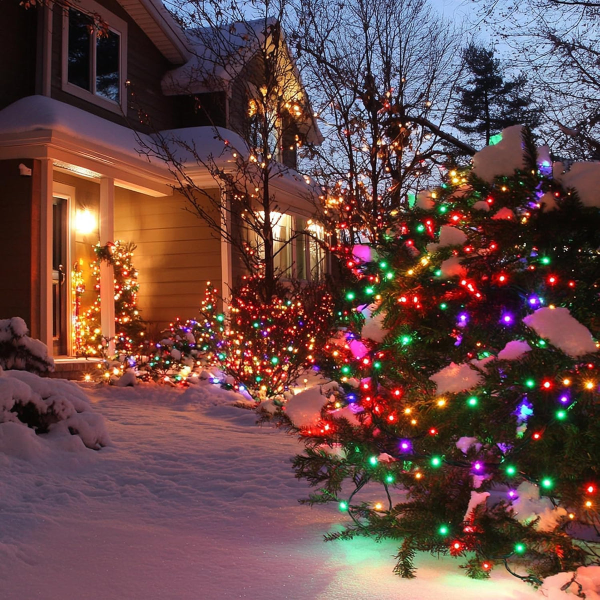 TW SHINE Luces de Navidad que cambian de color, 66 pies, 200 LED bl...