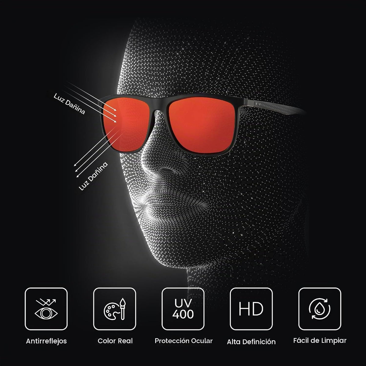 ZENOTTIC Gafas de sol polarizadas cuadradas para hombre, ultraliger...