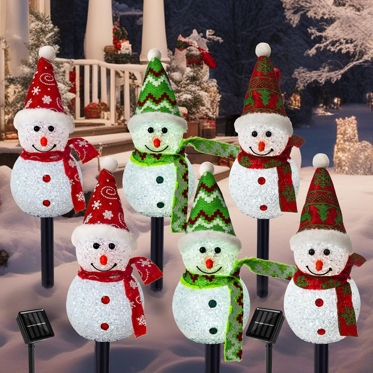 TAILERRI - Luces solares de Navidad con diseño de muñeco de nieve p...