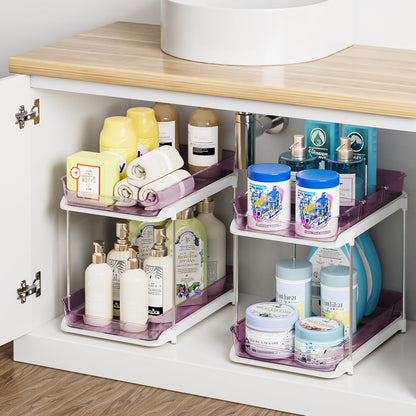Delamu Organizadores y almacenamiento multiusos de 2 niveles para d...