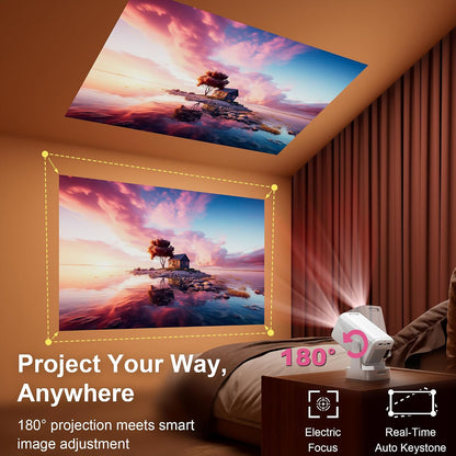 Mini proyector inteligente, proyector nativo 1080P con WiFi y Bluet...