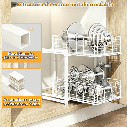 SILUB Organizador para debajo del fregadero, organizador de armario...