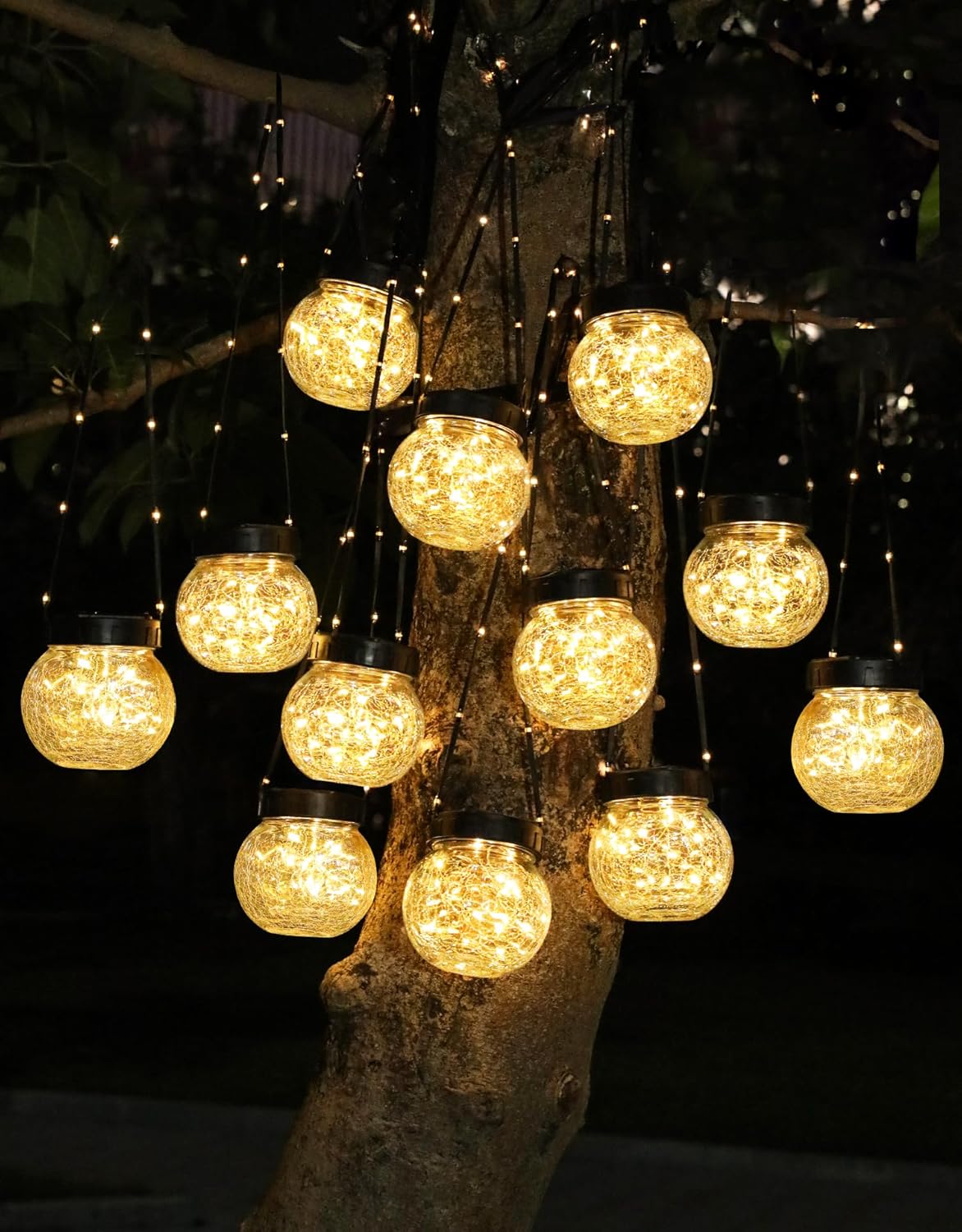 PARTPHONER Luces solares impermeables para exteriores, paquete de 2...