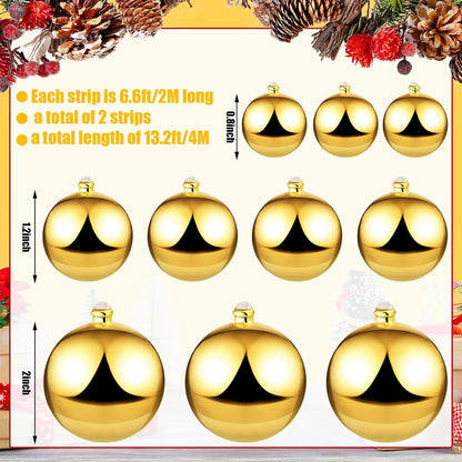 Yuxung - 2 guirnaldas de bolas de Navidad de 6 pies, color dorado |...