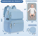 IBVIVIC Mochila para pañales con cambiador portátil, color azul cla...