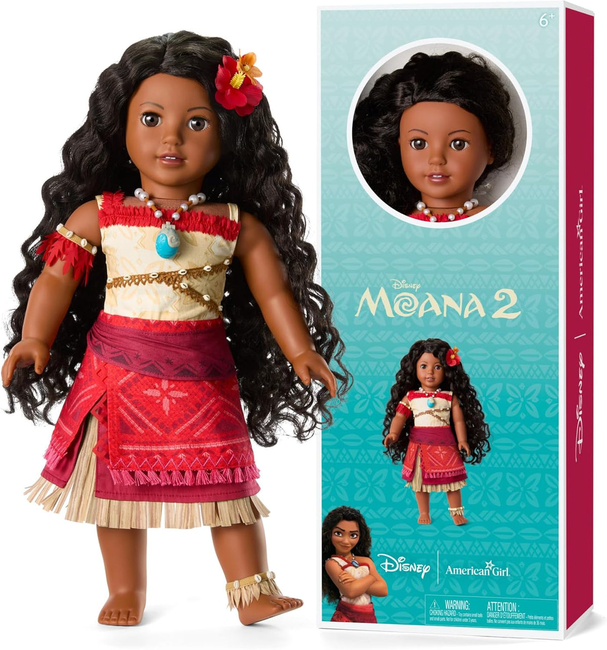 American Girl, Disney, muñeca Moana, muñeca de 18 pulgadas, cabello...