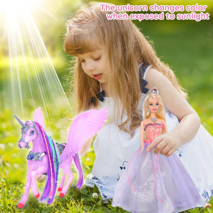 Bettina Muñeca de princesa de unicornio y cuento de hadas que cambi...