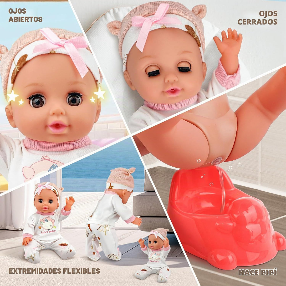 SMILESSKIDDO Muñeca de bebé de 14 pulgadas con accesorios para muñe...
