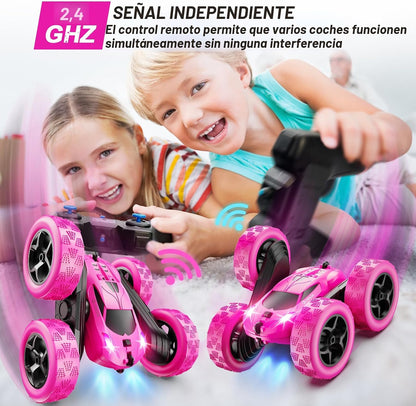 QUNREDA - Autos RC, coche de control remoto rosa para niñas, 2.4 GH...