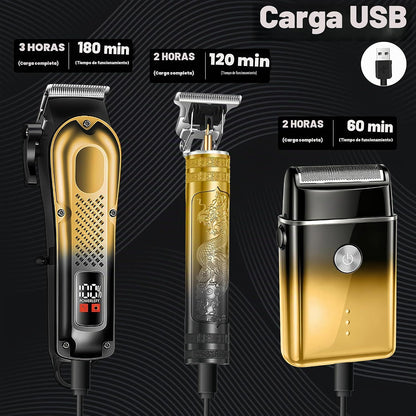 PROIYO Cortapelos 3 en 1 para hombres, recortadora de barba y afeit...