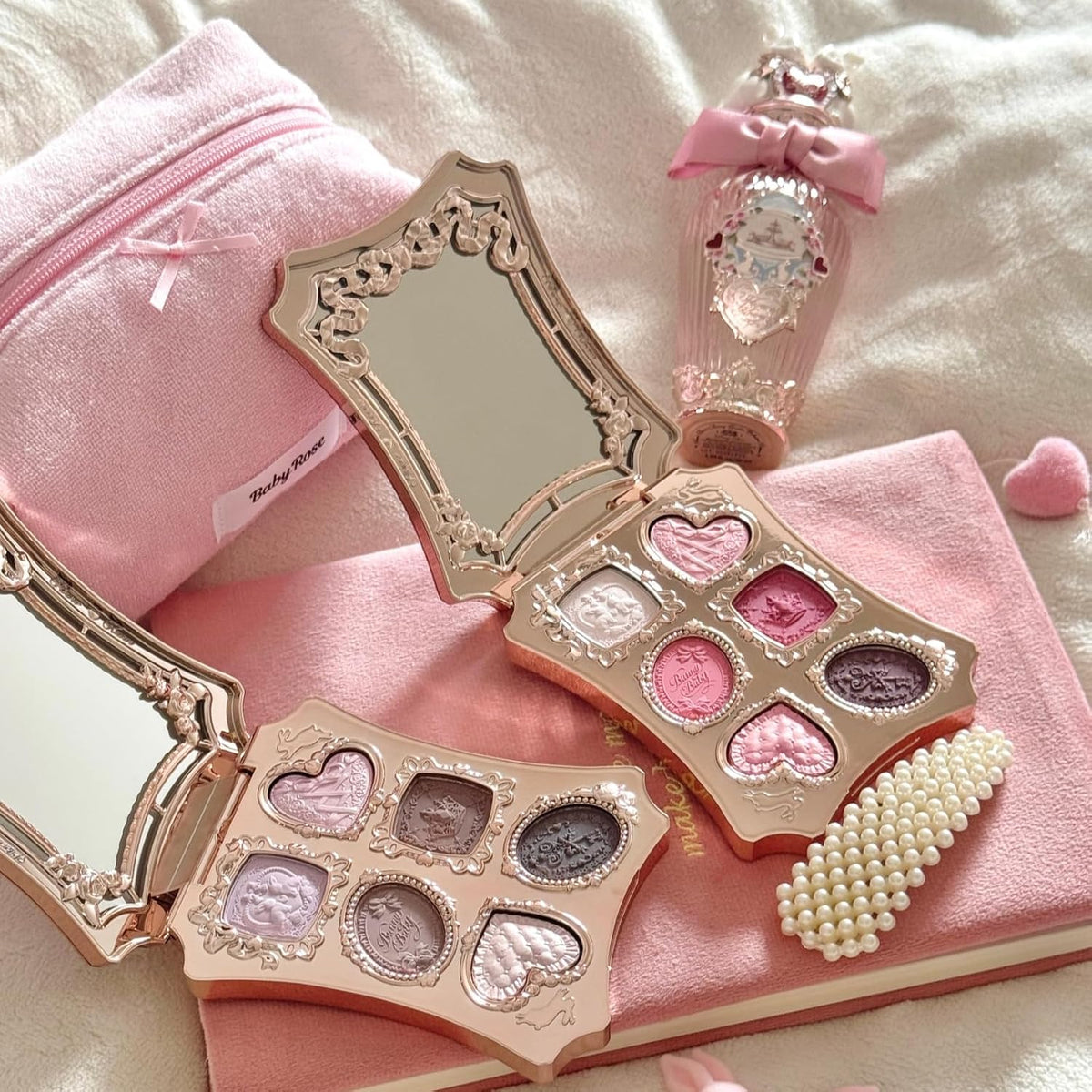 Flower Knows Bunny Garden - Paleta de maquillaje de 6 colores, rosa...