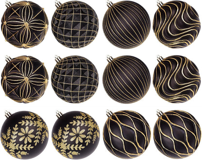 Lanpn 12 piezas bolas de Navidad grandes de 4 pulgadas, decoracione...