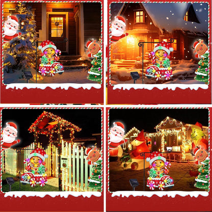 Bandera de jardín de Navidad iluminada para exteriores, 8 modos LED...