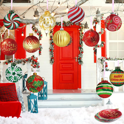 Rtteri - 30 adornos colgantes de Navidad para exteriores, estilo vi...