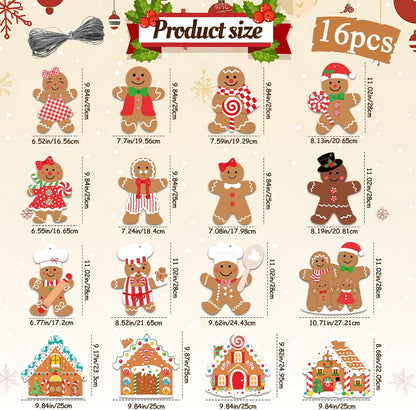 Decoración de Navidad de Pan de Jengibre al Aire Libre - 18 piezas...