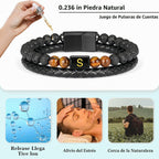 LUXEJEW Regalos para Hombres – Pulsera para Hombre, Pulsera con Ini...