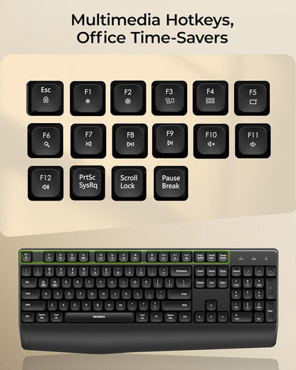 seenda COE200 Combo de teclado y mouse Bluetooth inalámbricos con |...