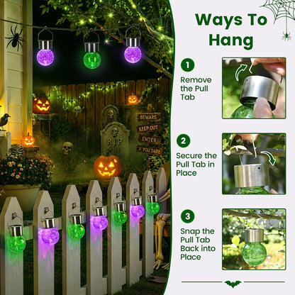 GIGALUMI Luces solares de Halloween Linternas solares colgantes al...
