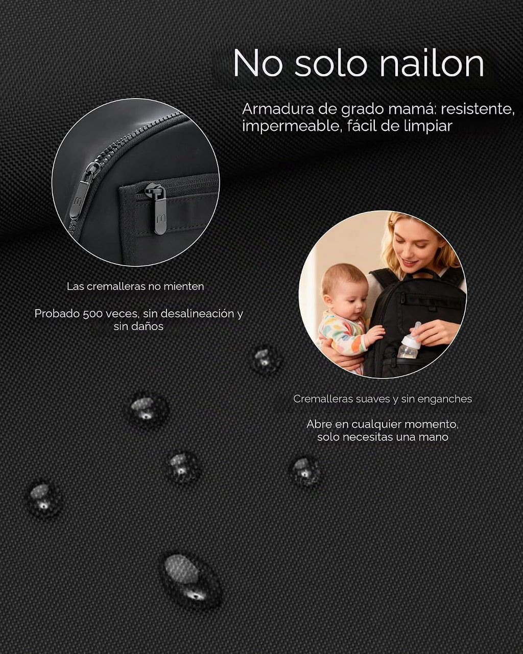 Momcozy Mochila para pañales para viajes y trabajo, impermeable y c...