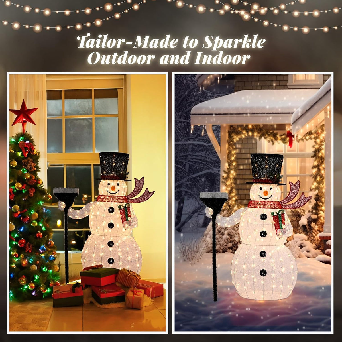VINGLI Muñeco de nieve de 5 pies para Navidad al aire libre, muñeco...
