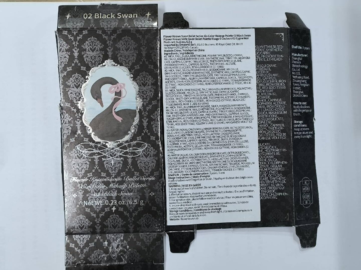Flower Knows Swan Ballet Paleta de maquillaje de 6 colores con pinc...