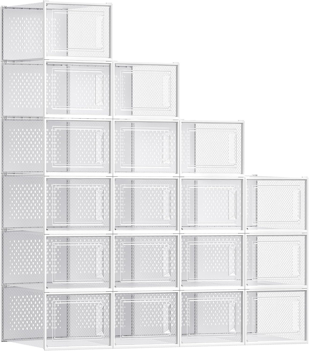 SONGMICS Cajas de zapatos, caja de plástico transparente, paquete d...