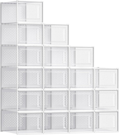 SONGMICS Cajas de zapatos, caja de plástico transparente, paquete d...