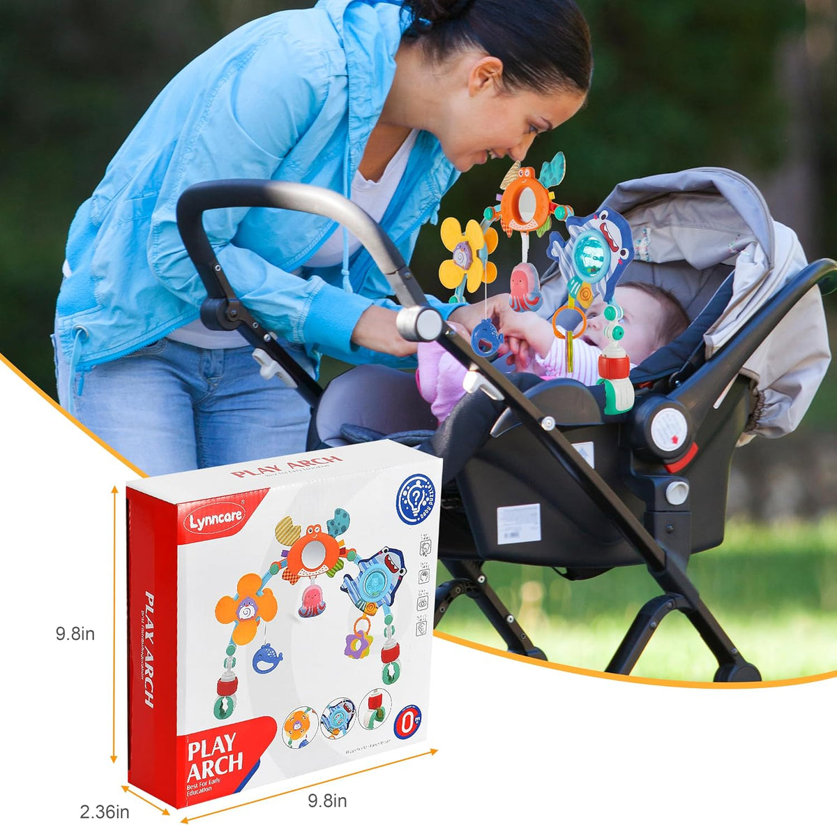 Juguetes de arco para cochecito de bebé, juguetes para asiento de c...