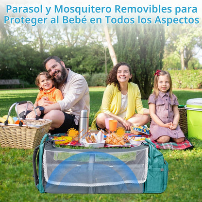 KABAQOO Mochila para pañales con estación de cambio desmontable, bo...