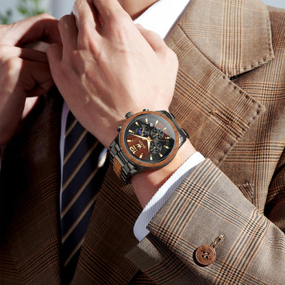 OLEVS Relojes de pulsera analógicos de cuarzo para hombre, cronógra...