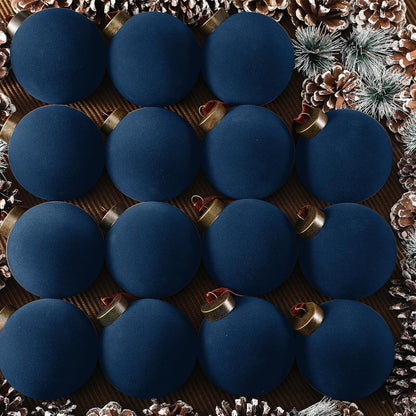 Liliful - 15 bolas de Navidad de terciopelo, color azul marino | Bo...