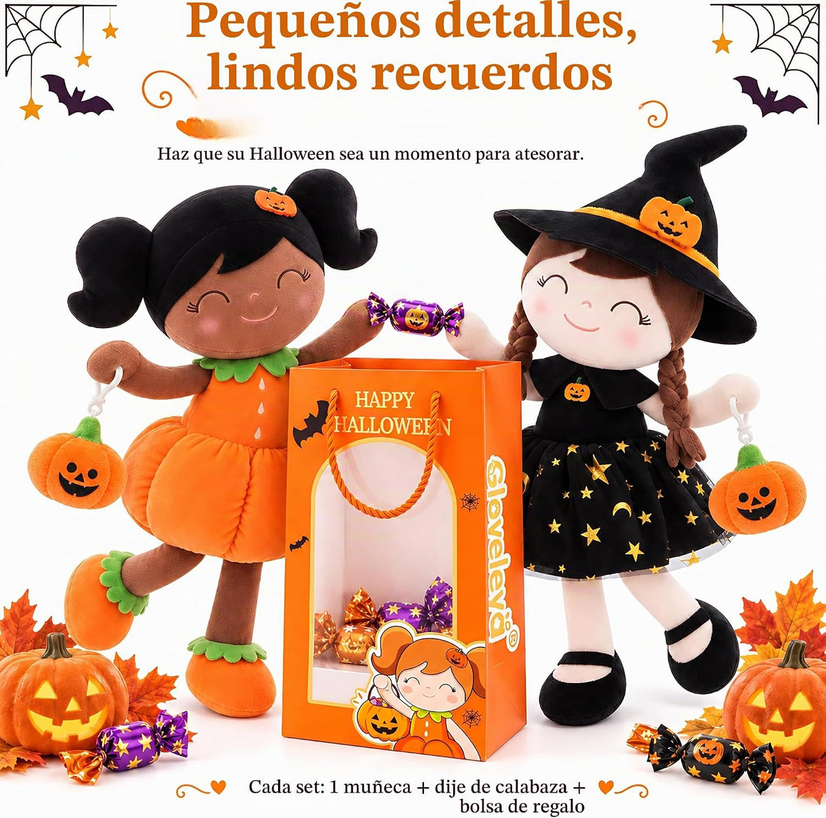 Gloveleya Juguete suave para Halloween, regalos para niña, muñeca d...
