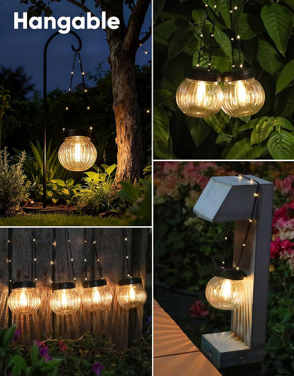 PARTPHONER Luces solares impermeables para exteriores, paquete de 1...