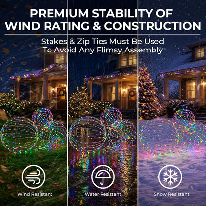 Starfree 3 bolas grandes plegables de Navidad LED RGB de 19 pulgada...