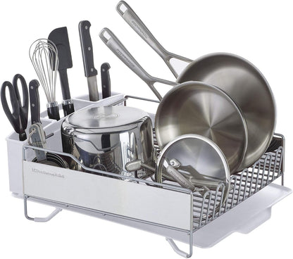 KitchenAid Escurridor de platos completo de acero inoxidable, tamañ...