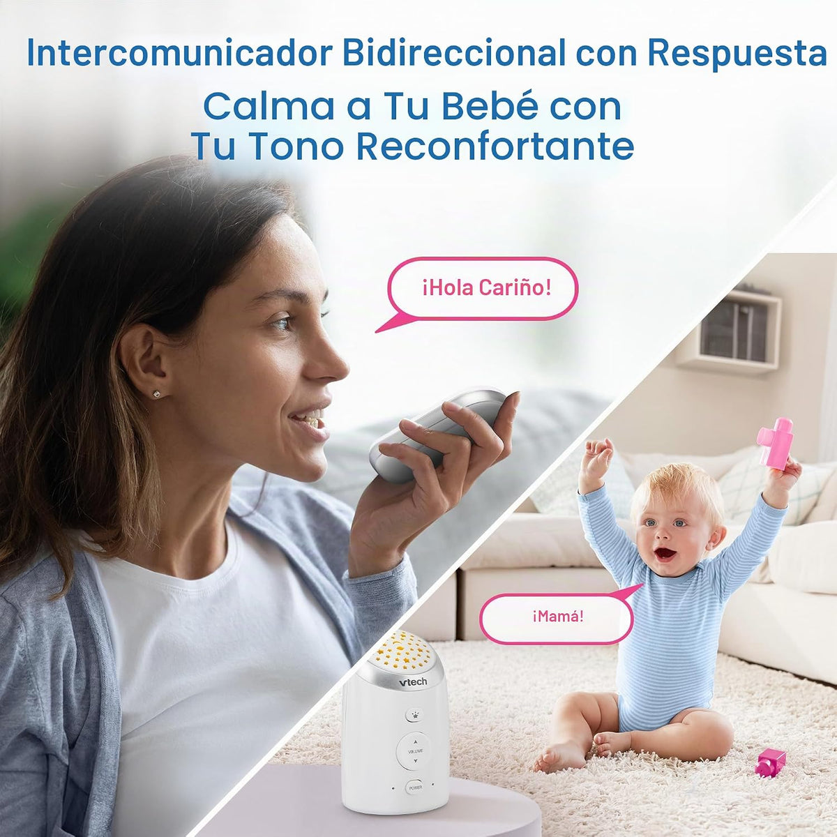 VTech Monitor de audio digital para bebés con 2 unidades para padre...