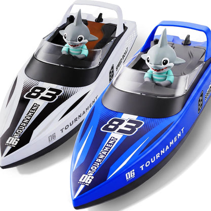 BEZGAR 2 paquetes de 10 pulgadas 15 KPH Fast RC Shark Barcos para n...