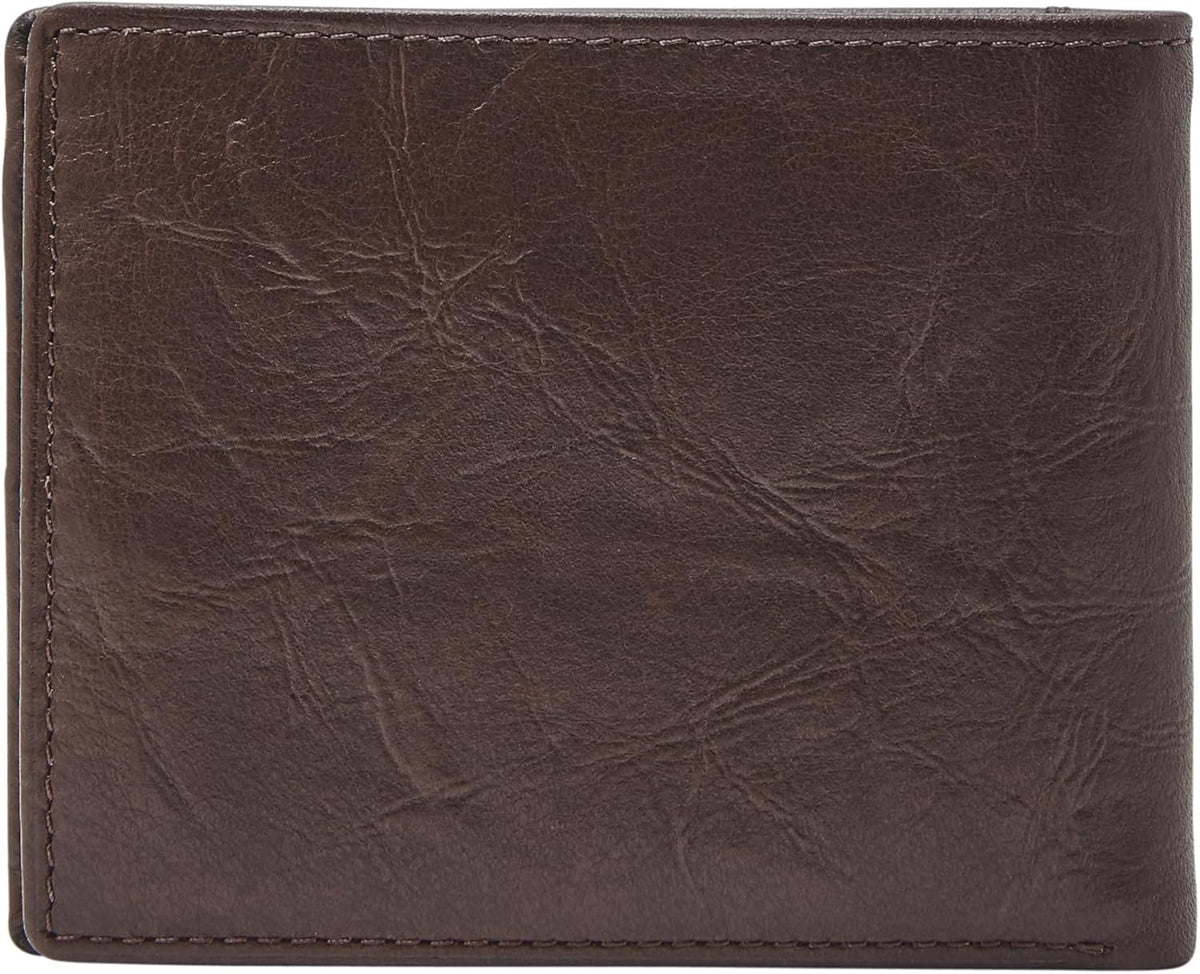 Fossil Billetera plegable de cuero para hombre con ventana de ident...